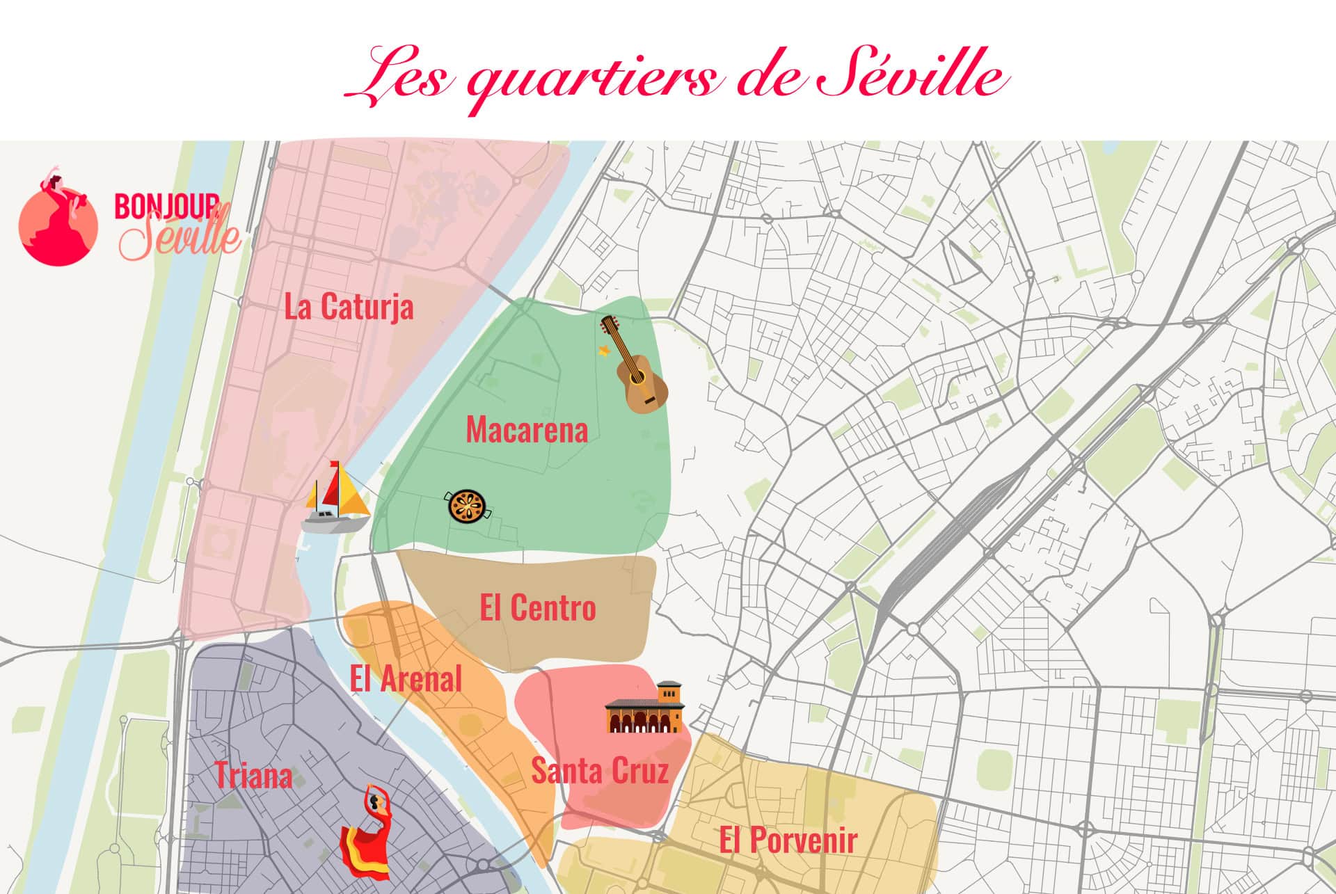 map quartiers seville