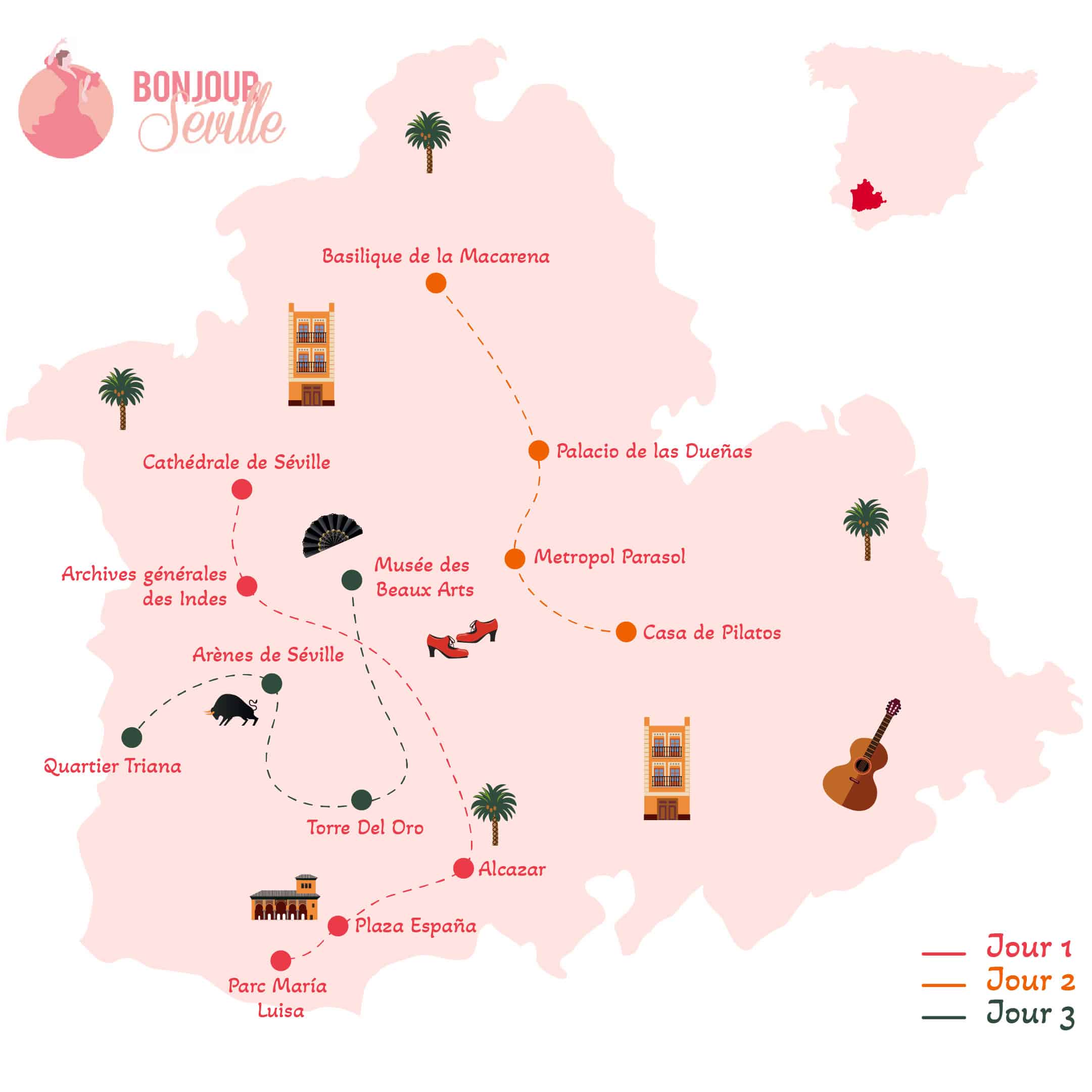 map seville 3 jours