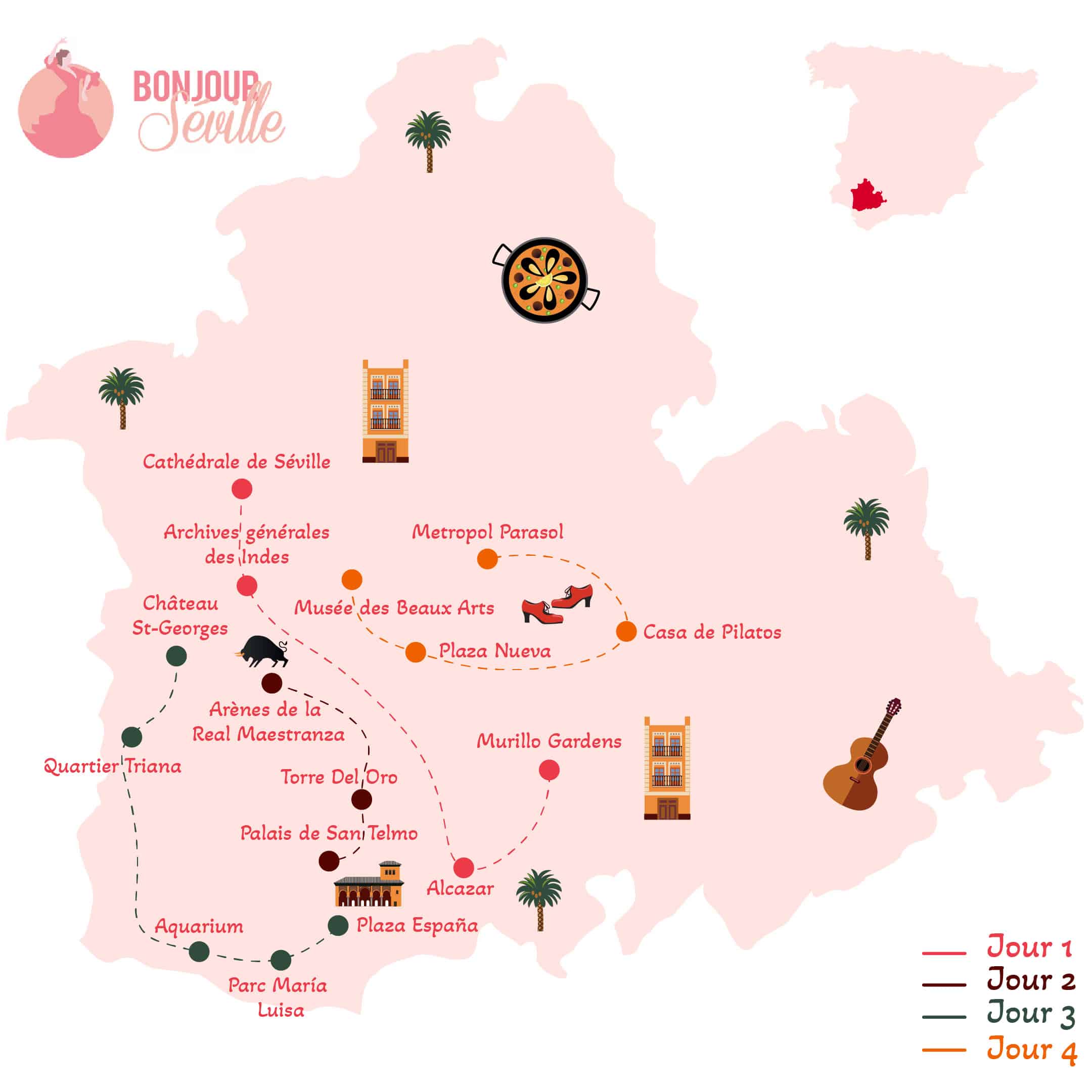 map seville 5 jours