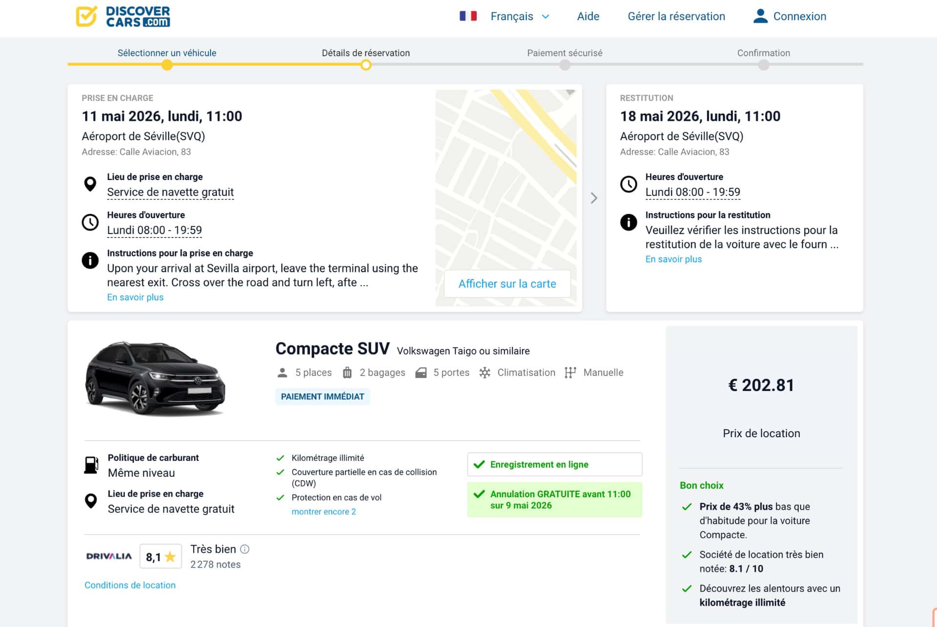 location suv seville discovercars